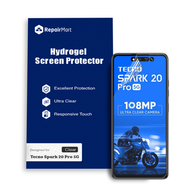 Tecno Spark 20 Pro 5G Compatible Premium Hydrogel Screen Protector With Full Coverage Ultra HD